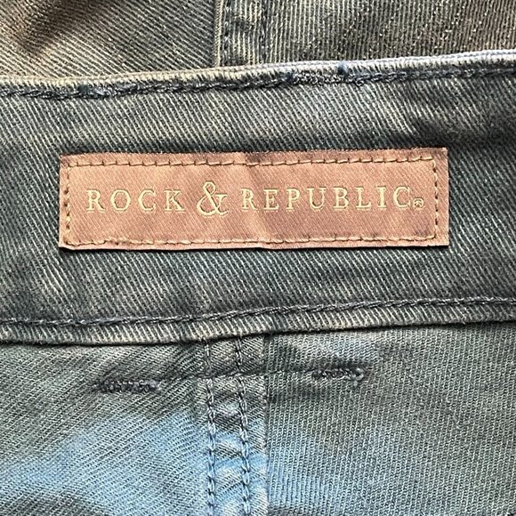 Rock & Republic Bonnaroo Denim Short size 0 teal blue - Picture 4 of 5